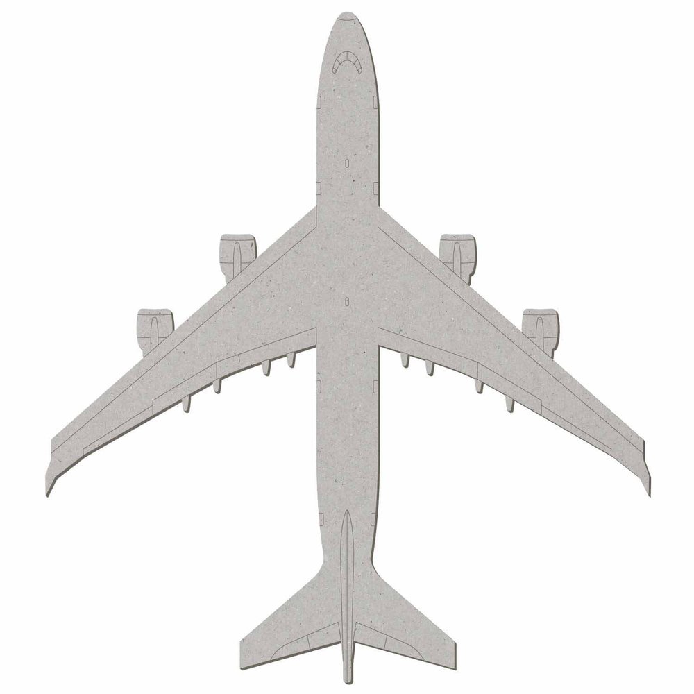 Jumbo Jet V2 Cardboard Plane Cutout, 5–50 cm