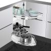 Pull-Out Kitchen Corner Cabinet Carousel, 36-Inch/900-mm, White, Left view 1