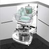 Pull-Out Kitchen Corner Cabinet Carousel, 36-Inch/900-mm, White, Left view 2
