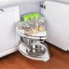 Pull-Out Kitchen Corner Cabinet Carousel, 36-Inch/900-mm, White, Left view 3