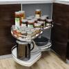 Pull-Out Kitchen Corner Cabinet Carousel, 36-Inch/900-mm, White, Left view 4