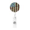 American Patriotic Flower Retractable Badge Reel with Clip and Key Ring view 1