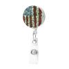 American Patriotic Flower Retractable Badge Reel with Clip and Key Ring view 2
