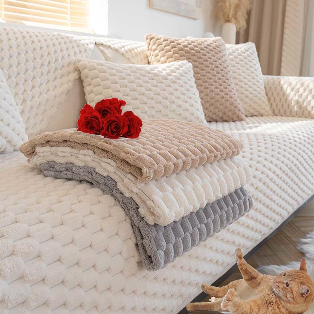 YSZBD L/U-Shaped Sofa Cover, Off-White, 110 x 240 cm