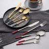 ESSONIO 40-Piece Stainless Steel Flatware Set for 8, Red Handles view 2