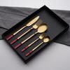 ESSONIO 40-Piece Stainless Steel Flatware Set for 8, Red Handles view 3
