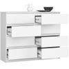 AKORD K-120 Dresser with 8 Drawers, White, 120 x 99 x 40 cm view 2