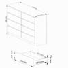 AKORD K-120 Dresser with 8 Drawers, White, 120 x 99 x 40 cm view 3