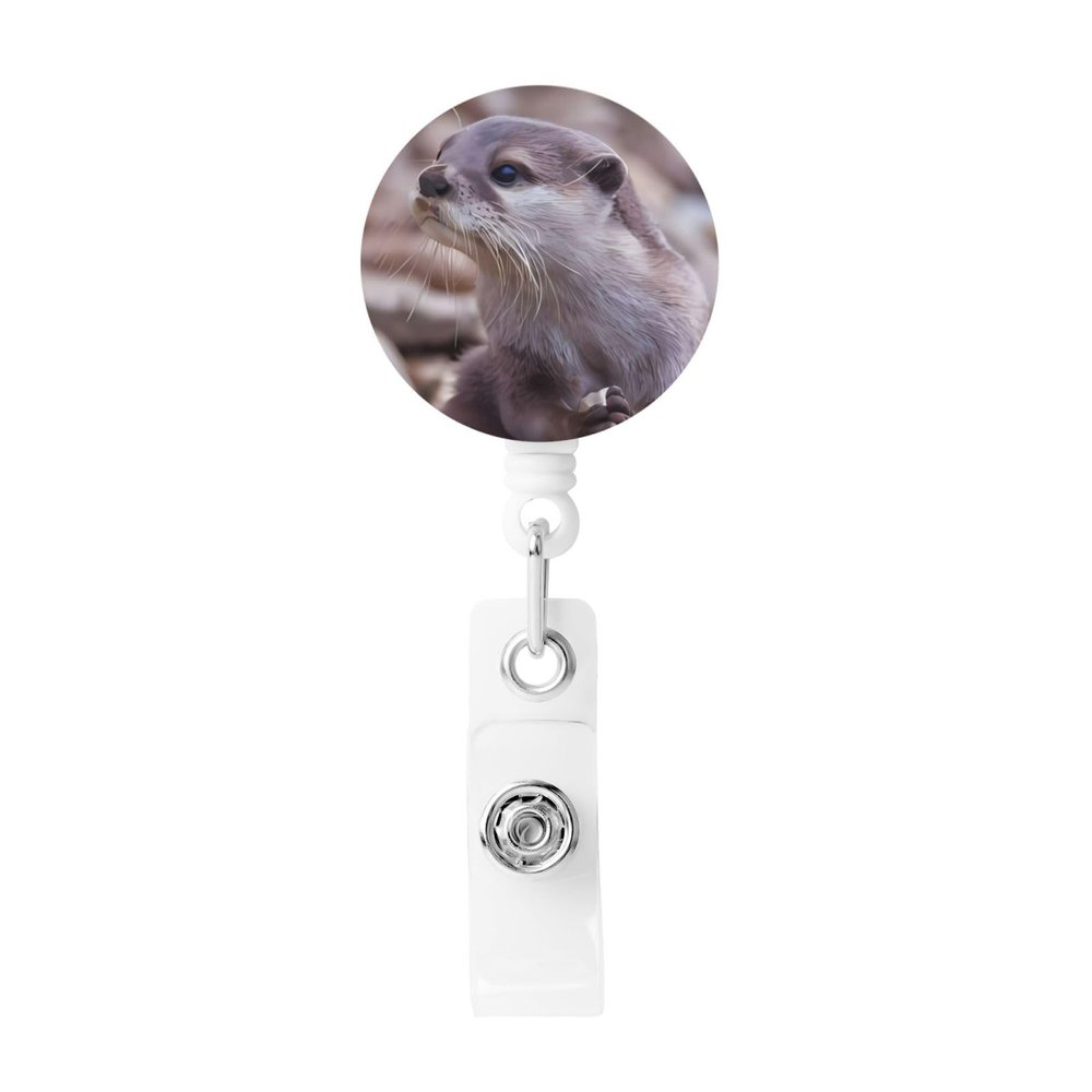 Playing in the Water Retractable Round Badge Holder