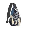 SSIMOO Versatile Travel Hiking Backpack, Astronaut on the Moon, for Outdoor Cycling, Chest Pocket, One Size view 2