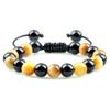 OutFyt Natural Yellow Tiger's Eye Chakra Crystal Bracelet, Adjustable Beaded Bracelet for Women and Men view 1