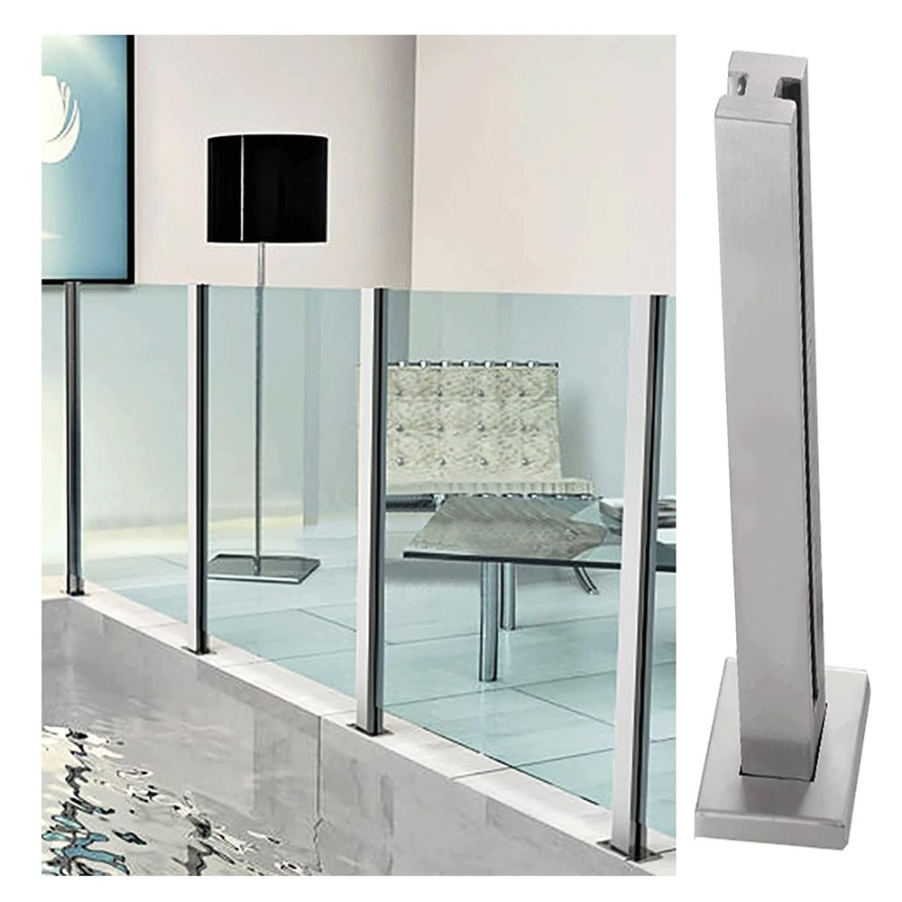 Samnuerly Square Stainless Steel Railing Post for Glass Panels
