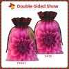 Pink Dahlia Drawstring Gift Bags for Christmas and Birthdays view 3