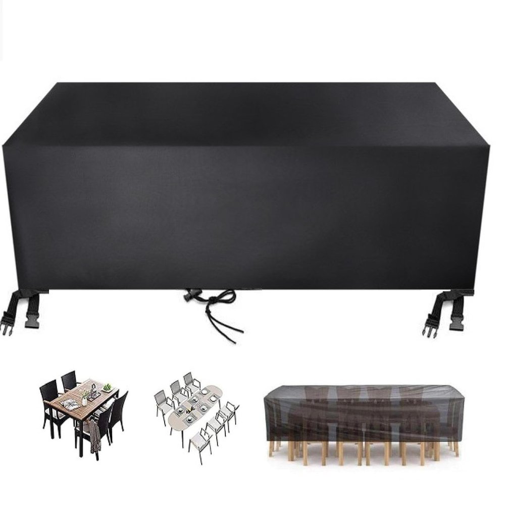 Leju Art Waterproof Rectangular Patio Furniture Cover, Black/Grey, 420D Oxford Fabric, 167 x 135 x 55 cm