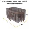 Leju Art Waterproof Rectangular Patio Furniture Cover, Black/Grey, 420D Oxford Fabric, 167 x 135 x 55 cm view 4