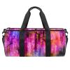 Duffel Bag for Women and Men, Purple Watercolor with Red and Yellow Flowers, 17.7 x 9 x 9 in view 1