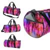 Duffel Bag for Women and Men, Purple Watercolor with Red and Yellow Flowers, 17.7 x 9 x 9 in view 3
