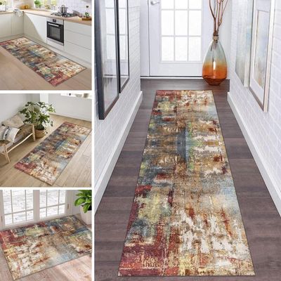 ZDYHMrj Abstract Non-Slip Washable Hallway Runner Rug, 110 x 180 cm