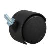6 mm Threaded Stem 40 mm Dual-Wheel Swivel Caster, Black view 1