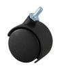 6 mm Threaded Stem 40 mm Dual-Wheel Swivel Caster, Black view 2