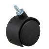 6 mm Threaded Stem 40 mm Dual-Wheel Swivel Caster, Black view 3