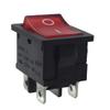Red Panel-Mount Rocker Switch 19 x 13 mm, 6 A, 250 V AC, 4-Pin, Illuminated view 1