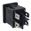 Red Panel-Mount Rocker Switch 19 x 13 mm, 6 A, 250 V AC, 4-Pin, Illuminated view 2