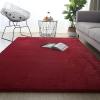 ZWPILY Washable Faux Fur Rug, Soft Living Room Rug with Non-Slip Backing, Dark Gray/Red, 200 x 300 cm view 1