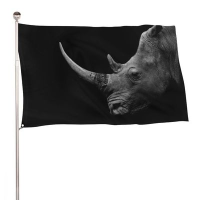 NIBABAEU Decorative Big Horn Rhino Garden Flag, 60 x 90 cm