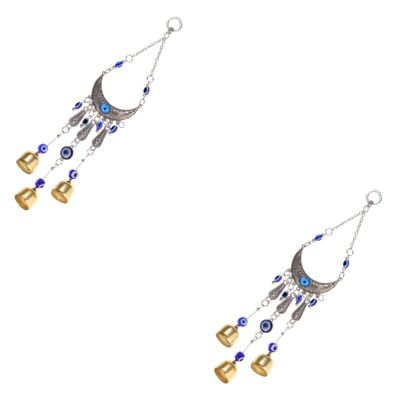 ABOOFAN 2-Piece Evil Eye Hanging Decoration for Car or Home, Turkish Blue Ornament for Window and Rearview Mirror