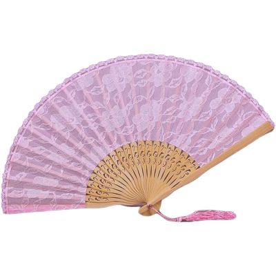 ZUMAHA Handmade Lace Folding Hand Fan for Hanfu/Cheongsam