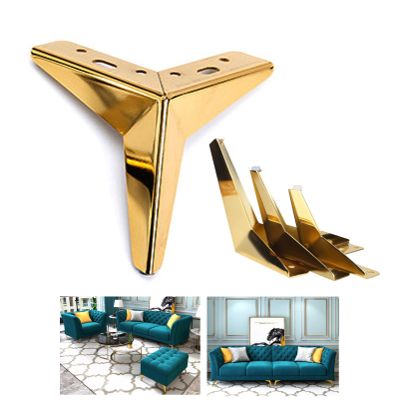 4-Piece Triangular Metal Furniture Legs, 13 cm, Gold