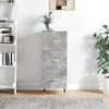 Homgoday Sideboard with 3 Drawers, Concrete Gray, 34.5 x 34 x 90 cm view 1