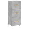 Homgoday Sideboard with 3 Drawers, Concrete Gray, 34.5 x 34 x 90 cm view 2