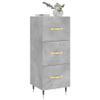 Homgoday Sideboard with 3 Drawers, Concrete Gray, 34.5 x 34 x 90 cm view 3