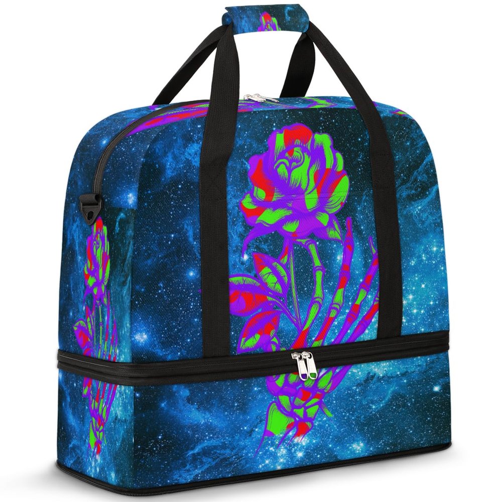 Skull Rose Galaxy Sky 47 L Travel Duffel Bag