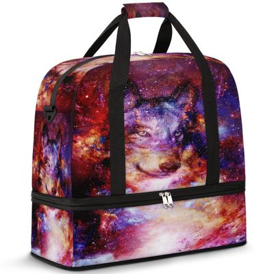 Galaxy Space Wolf Duffel Bag, 47 L
