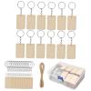 Paowsietiviity 2-Set Blank Keychain Kit with Unfinished Wood Tags and 10 m Rope view 2