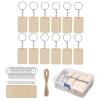 Paowsietiviity 2-Set Blank Keychain Kit with Unfinished Wood Tags and 10 m Rope view 3
