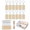 Paowsietiviity 2-Set Blank Keychain Kit with Unfinished Wood Tags and 10 m Rope view 4