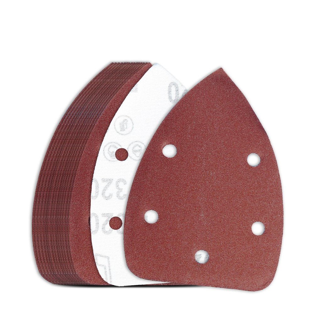 LOUZAGO 320-Grit Triangle Sandpaper, 140 x 100 mm, 60-Pack