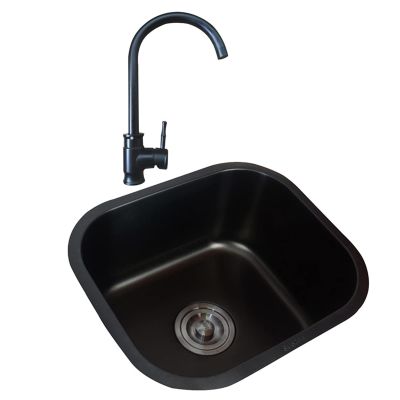 Black 304 Stainless Steel Kitchen Sink, 42 x 36 x 20 cm