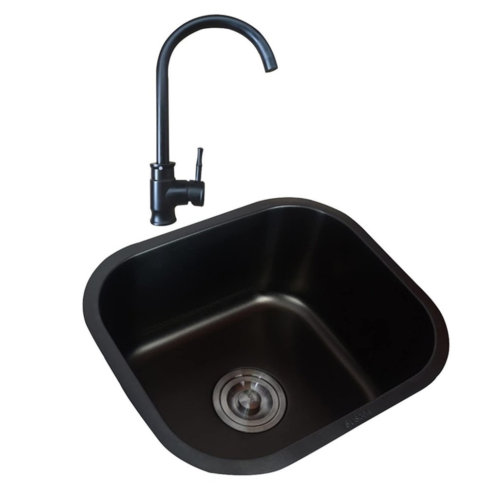 Black 304 Stainless Steel Kitchen Sink, 42 x 36 x 20 cm