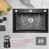 Black Single-Bowl Kitchen Sink, Top- and Bottom-Mount, 3 Installation Methods, 75 x 45 cm view 3