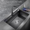 Black Single-Bowl Kitchen Sink, Top- and Bottom-Mount, 3 Installation Methods, 75 x 45 cm view 4