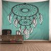 Aotiwe Boho Wall Tapestry, Blue-Green Dreamcatcher, Polyester, 150 x 130 cm view 1