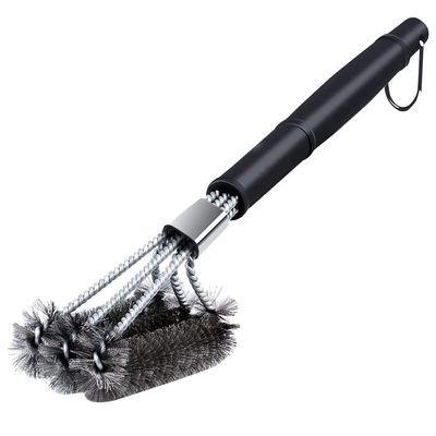 Oikabio Grill Brush, 18-Inch Long-Handle Brush with 3-Sided Bristle Head