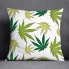 umsl Polyester Decorative Pillow Cover with Green Leaves view 1