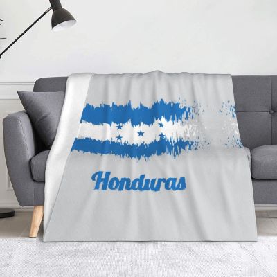 Flannel Throw Blanket with Blue Honduras Flag, 125 x 150 cm