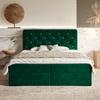 MOTIVENA Margo Chesterfield Green Boxspring Bed 160x200 cm with Storage and Topper view 2